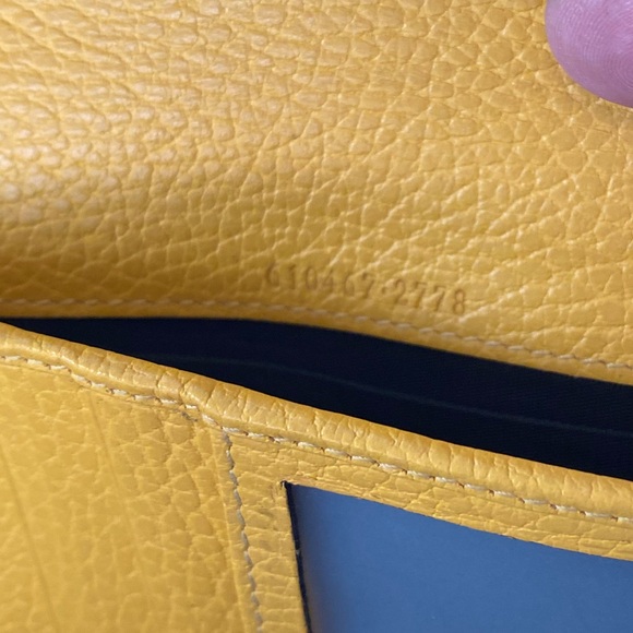 The Gucci GG Black Long Fold Wallet with Yellow Interior with box, bag - Picture 11 of 15
